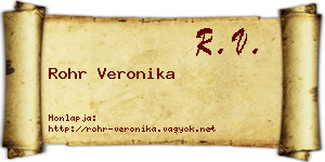 Rohr Veronika névjegykártya